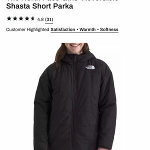 The North Face Girls (14-16) Black Hooded Puffer Jacket- Shasta reversible